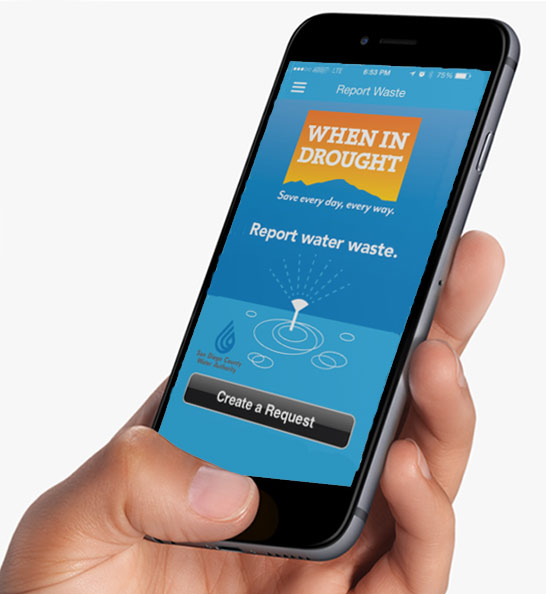 iPhone with the When in Drought smartphone app